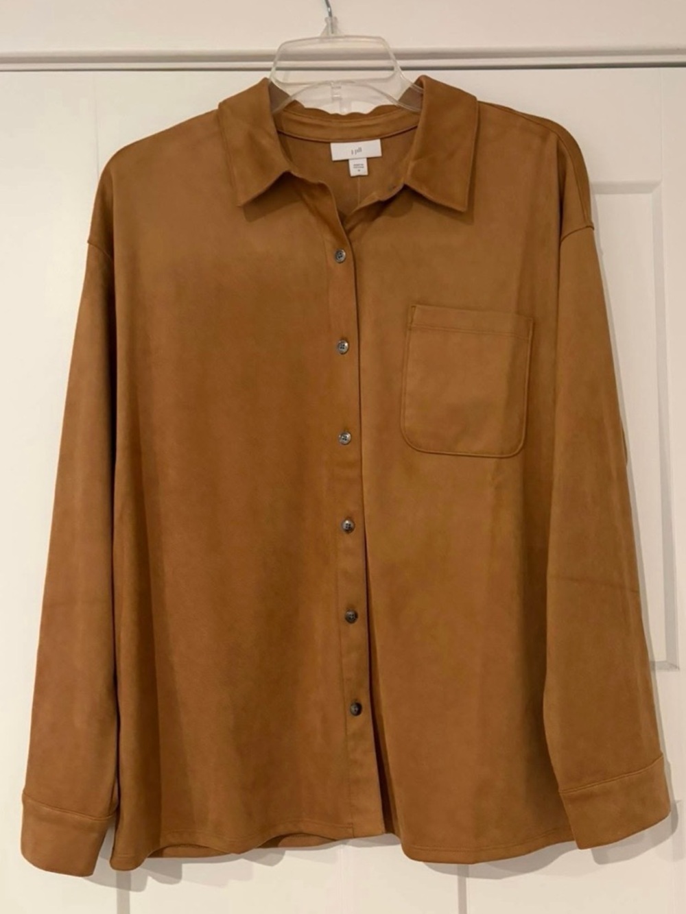 J JILL FAUX SUEDE BUTTON FRONT BLOUSE SIZE MEDIUM NWT! - Picture 4 of 5